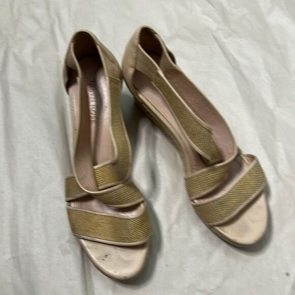 TARYN ROSE KRISSY NATURAL LINEN ESPADRILLE WEDGE SANDALS SIZE 8‎ - Picture 1 of 7